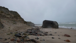 WWII bunker, fallen off the cliff